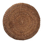 Riau Handwoven Seagrass Coffee Table with Wooden Legs - Natural Wicker Round Living Room Table for Living Room or Bedroom Dcor