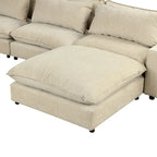 L-Shaped Reversible Sleeper Sectional Couch Pull Out Sofa Bed with Storage Racks, 2 Pillows and USB Port for Living Room