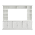 4-Piece Wall Unit Entertainment Center Set with Bookshelf , Versatile TV Stand with Adjustable Shelf, Media Console with Bridge