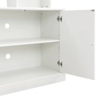 4-Piece Wall Unit Entertainment Center Set with Bookshelf , Versatile TV Stand with Adjustable Shelf, Media Console with Bridge