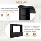 4-Piece Wall Unit Entertainment Center Set with Bookshelf , Versatile TV Stand with Adjustable Shelf, Media Console with Bridge