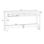 Contemporary 3-Drawer Console Table with 1 Shelf
