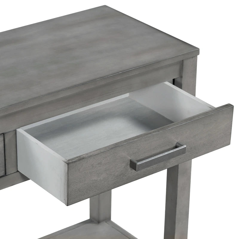 Contemporary 3-Drawer Console Table with 1 Shelf
