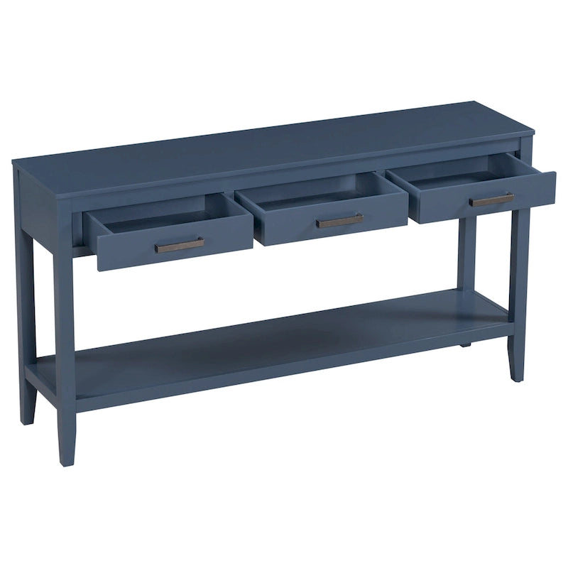 Contemporary 3-Drawer Console Table with 1 Shelf