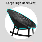 Mid-Century Modern Plastic Rocking Lounge Chair Plastic Legs with Breathable Perforated Egg Shaped Seat for Indoor/Outdoor Use