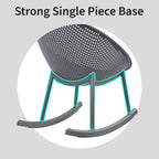 Mid-Century Modern Plastic Rocking Lounge Chair Plastic Legs with Breathable Perforated Egg Shaped Seat for Indoor/Outdoor Use