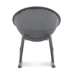 Mid-Century Modern Plastic Rocking Lounge Chair Plastic Legs with Breathable Perforated Egg Shaped Seat for Indoor/Outdoor Use