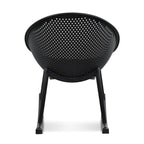 Mid-Century Modern Plastic Rocking Lounge Chair Plastic Legs with Breathable Perforated Egg Shaped Seat for Indoor/Outdoor Use