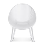 Mid-Century Modern Plastic Rocking Lounge Chair Plastic Legs with Breathable Perforated Egg Shaped Seat for Indoor/Outdoor Use