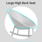 Mid-Century Modern Plastic Rocking Lounge Chair Plastic Legs with Breathable Perforated Egg Shaped Seat for Indoor/Outdoor Use