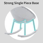 Mid-Century Modern Plastic Rocking Lounge Chair Plastic Legs with Breathable Perforated Egg Shaped Seat for Indoor/Outdoor Use