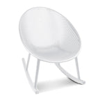 Mid-Century Modern Plastic Rocking Lounge Chair Plastic Legs with Breathable Perforated Egg Shaped Seat for Indoor/Outdoor Use
