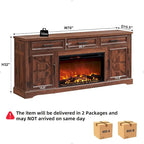 Farmhouse Fireplace TV Stand for Up to 80 TV, Entertainment Center