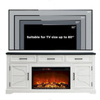 Farmhouse Fireplace TV Stand for Up to 80 TV, Entertainment Center