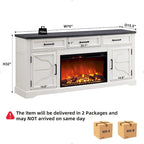 Farmhouse Fireplace TV Stand for Up to 80 TV, Entertainment Center