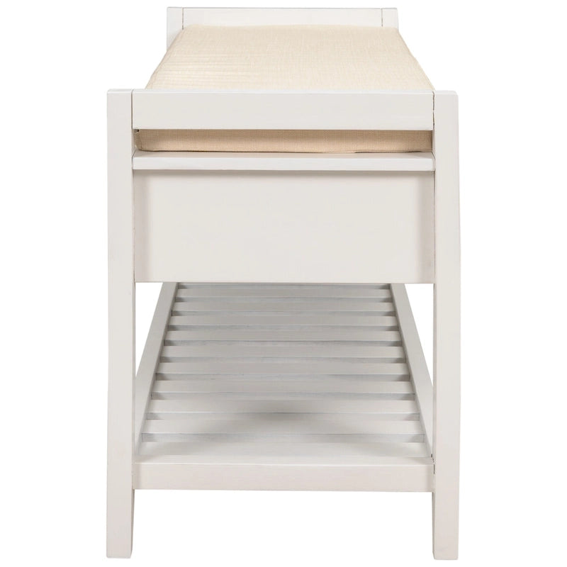 39 Solid Wood Shoe Rack with Cushioned Seat & Drawers, Multipurpose Storage Bench Entryway Ottoman for Living Room,Hallway
