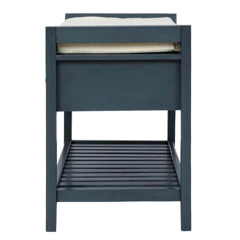 39 Solid Wood Shoe Rack with Cushioned Seat & Drawers, Multipurpose Storage Bench Entryway Ottoman for Living Room,Hallway