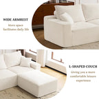 GDFStudio - Olivia Morgan Ultra-Soft Modular 110-Inch L-Shaped Cloud Sofa With No-Assembly, Full-Compression Comfort