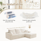 GDFStudio - Olivia Morgan Ultra-Soft Modular 110-Inch L-Shaped Cloud Sofa With No-Assembly, Full-Compression Comfort