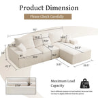 GDFStudio - Olivia Morgan Ultra-Soft Modular 110-Inch L-Shaped Cloud Sofa With No-Assembly, Full-Compression Comfort