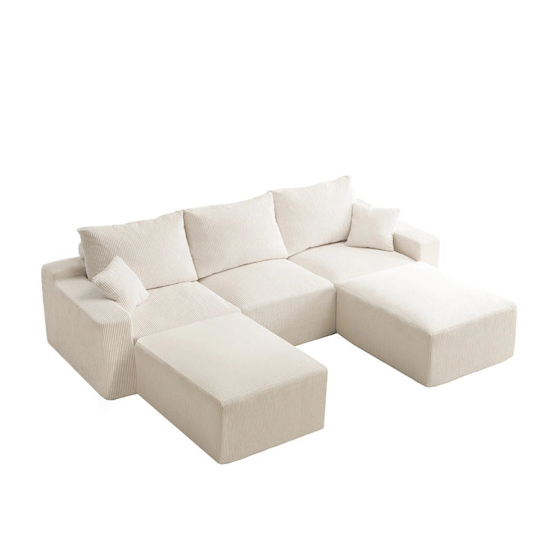 GDFStudio - Olivia Morgan Ultra-Soft Modular 110-Inch L-Shaped Cloud Sofa With No-Assembly, Full-Compression Comfort