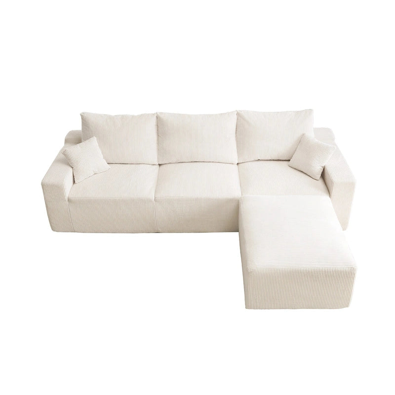 GDFStudio - Olivia Morgan Ultra-Soft Modular 110-Inch L-Shaped Cloud Sofa With No-Assembly, Full-Compression Comfort