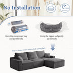 GDFStudio - Olivia Morgan Ultra-Soft Modular 110-Inch L-Shaped Cloud Sofa With No-Assembly, Full-Compression Comfort