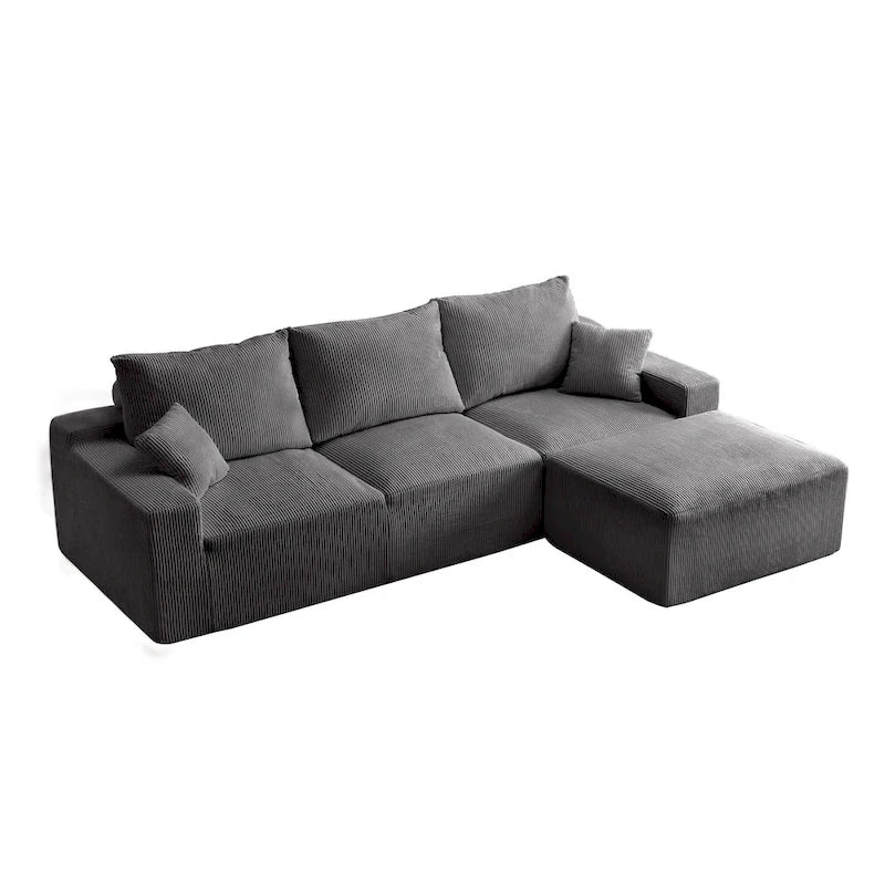 GDFStudio - Olivia Morgan Ultra-Soft Modular 110-Inch L-Shaped Cloud Sofa With No-Assembly, Full-Compression Comfort