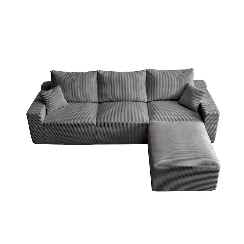 GDFStudio - Olivia Morgan Ultra-Soft Modular 110-Inch L-Shaped Cloud Sofa With No-Assembly, Full-Compression Comfort