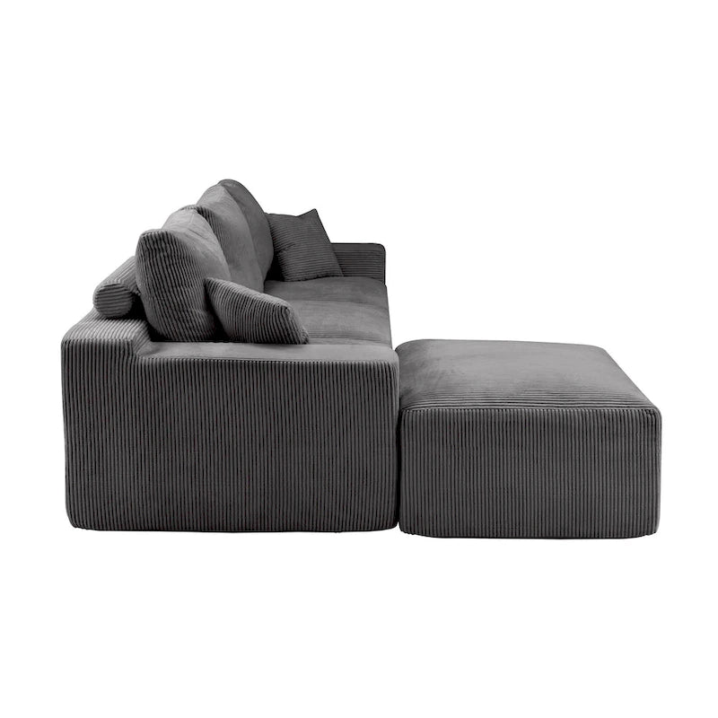GDFStudio - Olivia Morgan Ultra-Soft Modular 110-Inch L-Shaped Cloud Sofa With No-Assembly, Full-Compression Comfort