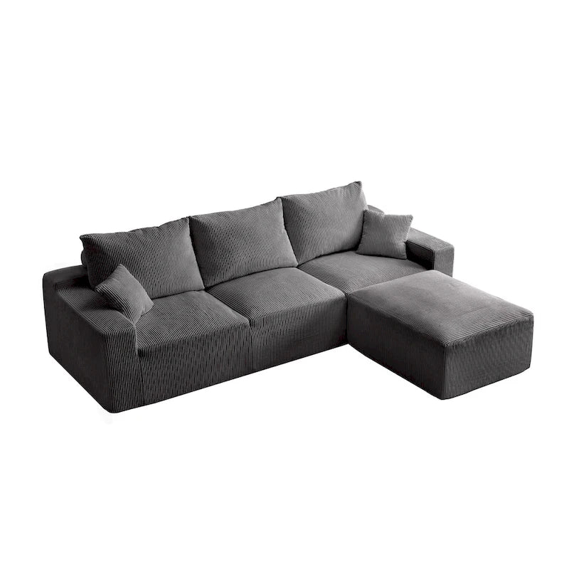 GDFStudio - Olivia Morgan Ultra-Soft Modular 110-Inch L-Shaped Cloud Sofa With No-Assembly, Full-Compression Comfort