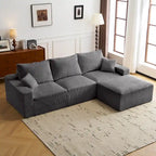 GDFStudio - Olivia Morgan Ultra-Soft Modular 110-Inch L-Shaped Cloud Sofa With No-Assembly, Full-Compression Comfort