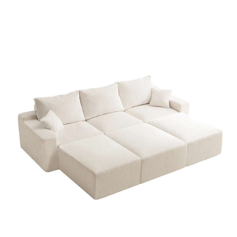 GDFStudio - Olivia Morgan Ultra-Soft Modular 110-Inch L-Shaped Cloud Sofa With No-Assembly, Full-Compression Comfort