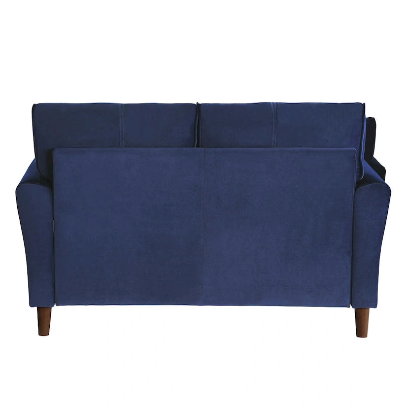 Brown Velvet Upholstery 1Pc Comfort Loveseat Plush Seatbacks Tufted Detail Solid Wood Frame Modern Living Room Furniture