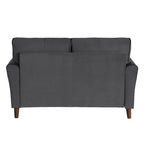 Brown Velvet Upholstery 1Pc Comfort Loveseat Plush Seatbacks Tufted Detail Solid Wood Frame Modern Living Room Furniture