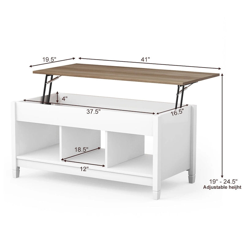 Costway Lift Top Coffee Table w/ Hidden Compartment and Storage