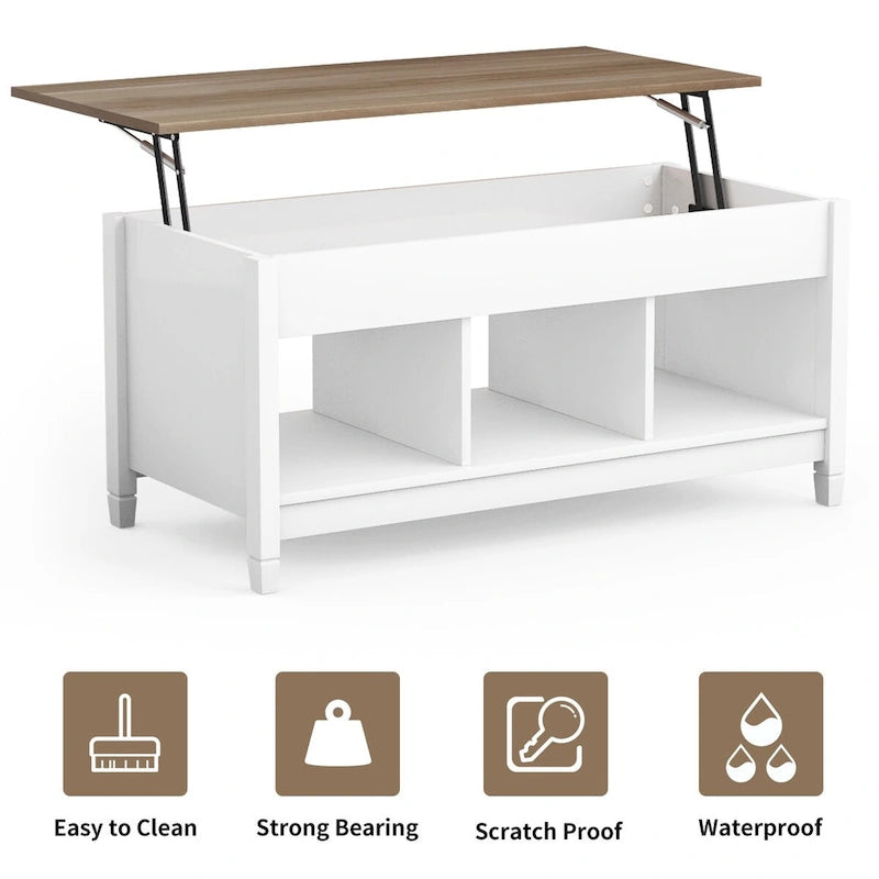 Costway Lift Top Coffee Table w/ Hidden Compartment and Storage