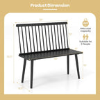 Costway Entryway Bench for 2 Windsor Rubber Wood Dining Bench with - See Details