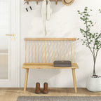 Costway Entryway Bench for 2 Windsor Rubber Wood Dining Bench with - See Details