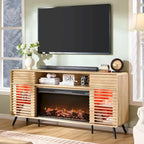 Mid Century Modern Fireplace TV Stand, Entertainment Center