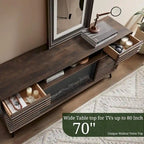 Mid Century Modern Fireplace TV Stand, Entertainment Center