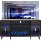 Mid Century Modern Fireplace TV Stand, Entertainment Center