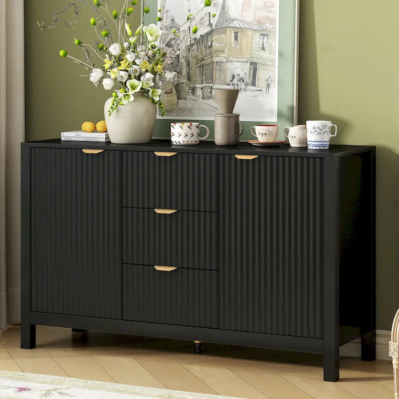 Modern Entryway Cabinet with Adjustable Shelves and Soft-Close Doors