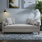 75.2 Chenille 3-Seater Sleeper Sofa with 4 Throw Pillows And 2 Bolsters