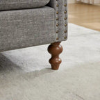 75.2 Chenille 3-Seater Sleeper Sofa with 4 Throw Pillows And 2 Bolsters