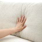 134 Corduroy Sectional Sofa with L-Shaped Cloud Couch and USB Charging & 50 Chaise (330lb Capacity)