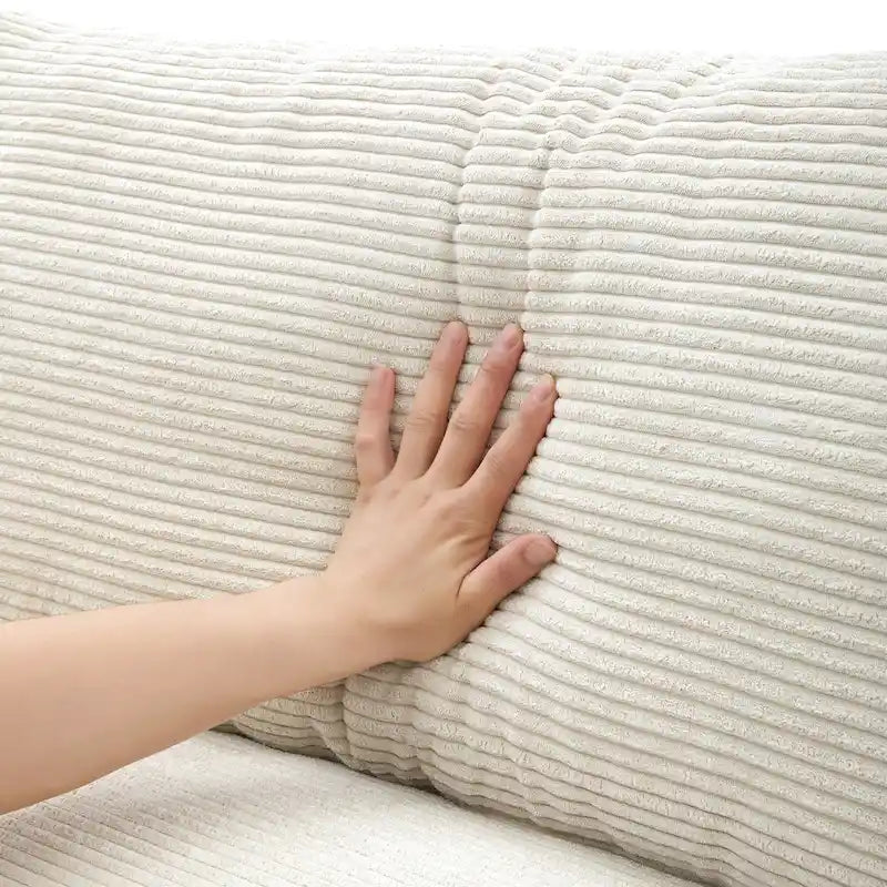 134 Corduroy Sectional Sofa with L-Shaped Cloud Couch and USB Charging & 50 Chaise (330lb Capacity)