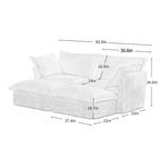 83.4 Corduroy 2-Seater Sofa Set with 2 Ottomans & Sleeper Function and Removable Slipcovers