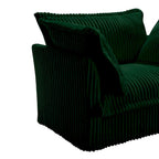83.4 Corduroy 2-Seater Sofa Set with 2 Ottomans & Sleeper Function and Removable Slipcovers