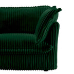 83.4 Corduroy 2-Seater Sofa Set with 2 Ottomans & Sleeper Function and Removable Slipcovers